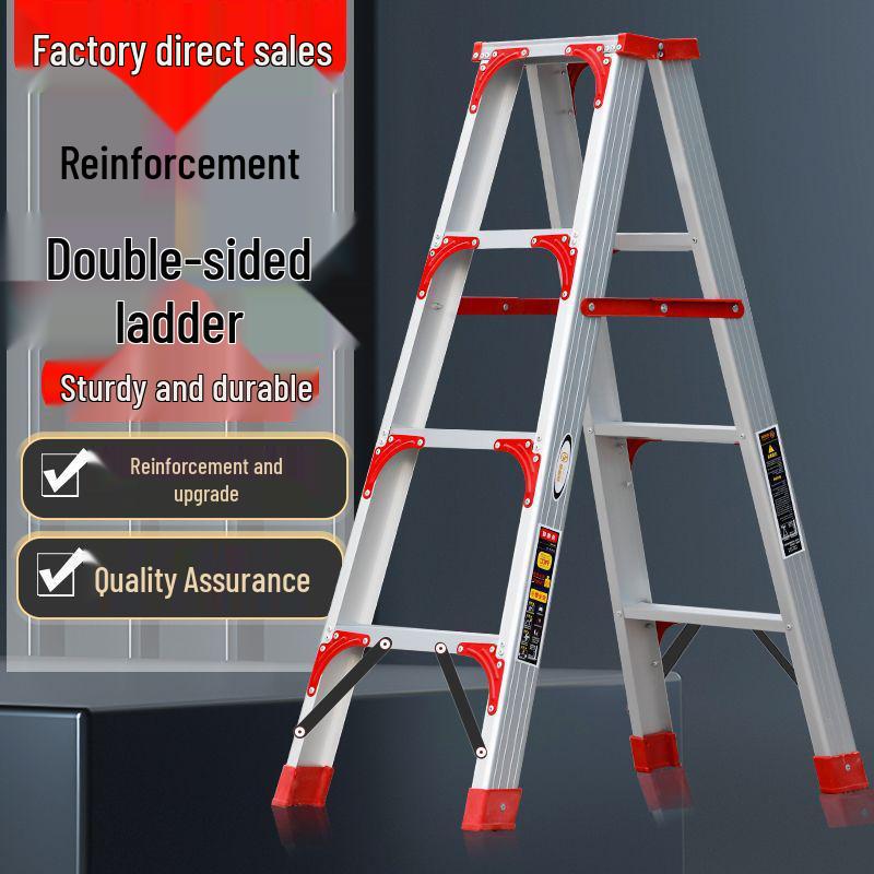 Thickened Aluminum Alloy Non-Slip Multifunctional Folding Herringbone Ladder for Home and Garden