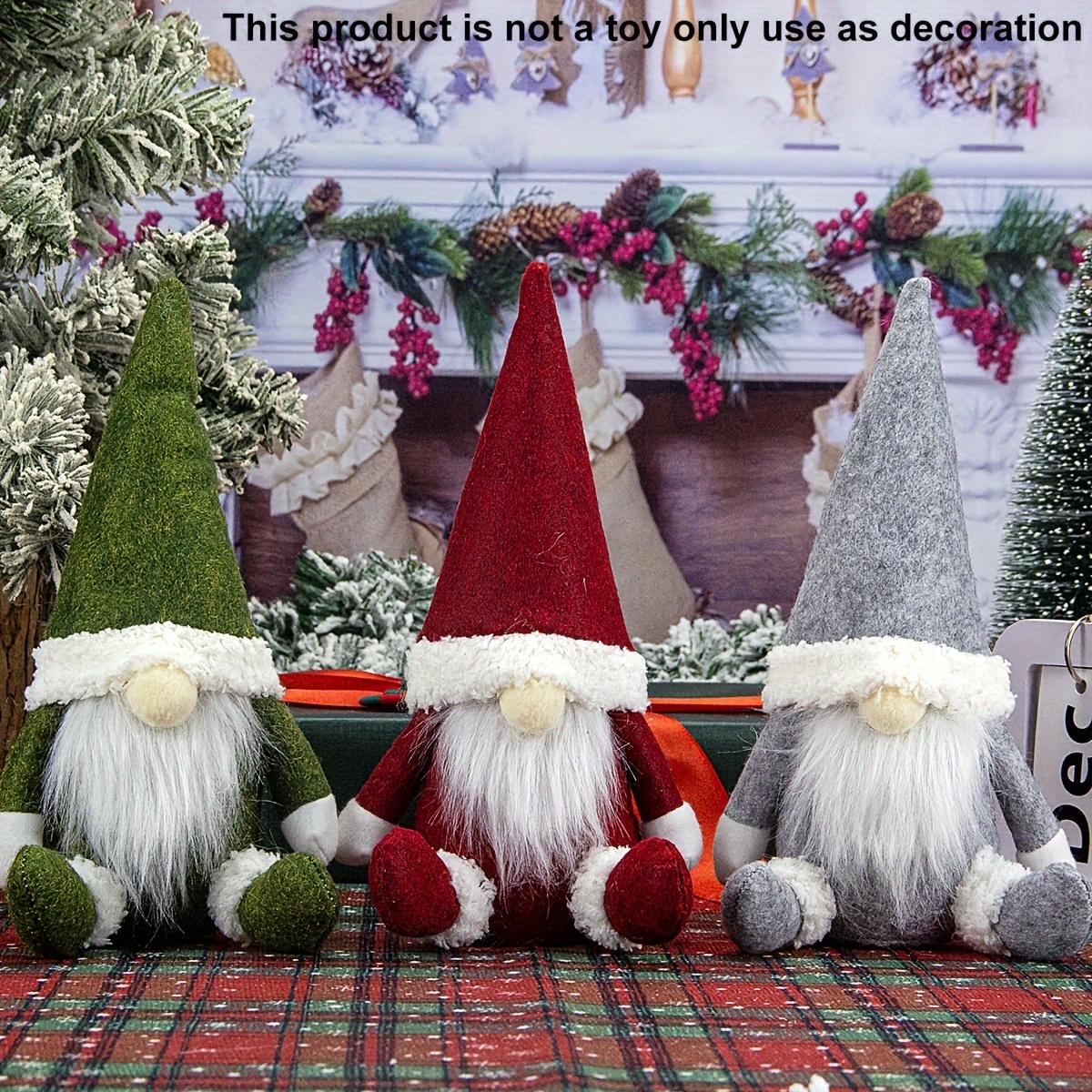 

3 Head Santa Claus Christmas Decor Nordic Style Polyester Ornament with Festive Holiday Accents , Kitchen,Christmas Decorations, Best for Christmas