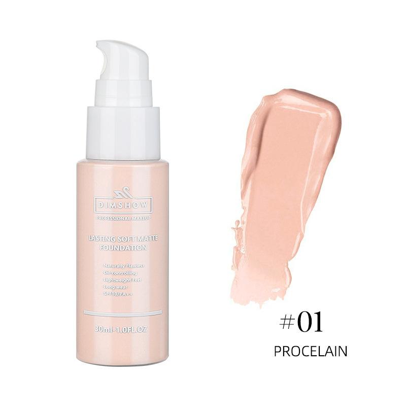 

Матовая жидкая основа Oil Control не удаляет макияж Makeup and Concealer Press Liquid Foundation 01#