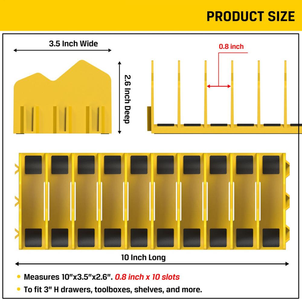 1Pcs 10 Slots Plier Organizer Plastic Tool Rack with Nonslip Rubber Base Space Saving Toolbox Storage Pliers Cutters Wrenches
