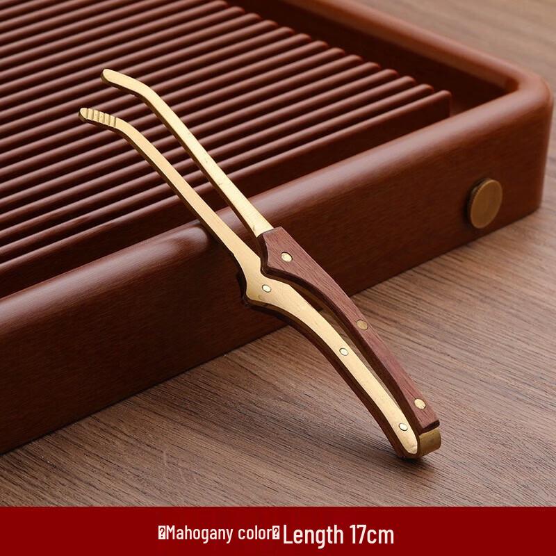 Solid Wood and Copper Tea Tongs