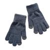 Autumn and Winter Men's Solid Color Knitted Gloves, Winter Cycling Warm Men's and Women's Five-finger Knitted Gloves