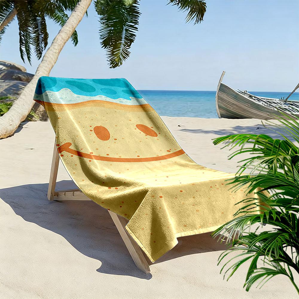 Smiley-Gesicht Strand-Sand-Handtuch Ein Muss für den Strandurlaub