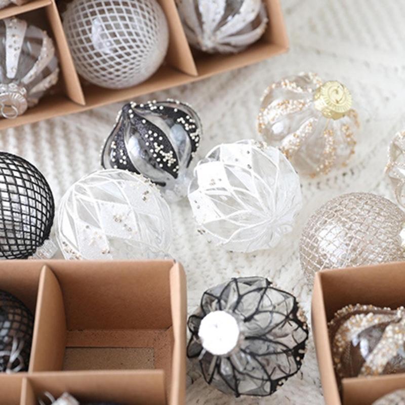 9 Stück/Set Weihnachts-Hängekugel Christbaumkugel für Weihnachtsbaumdekoration Feiertags-Hochzeits-Party-Dekor 2024 Neujahrsgeschenk