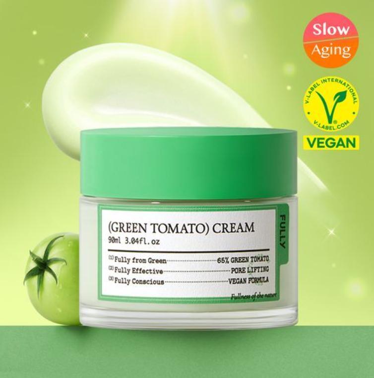 FULLY Green Tomato Cream – 90ml | Vegan Pore Tightening Moisturizer | Korean Skincare