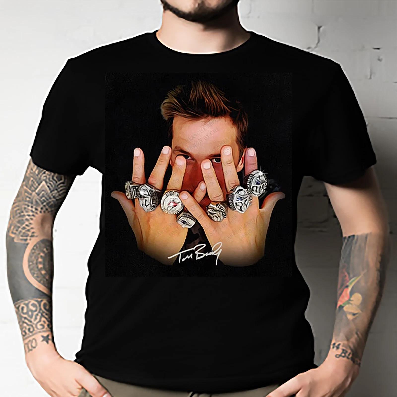 Men s and Women s T-shirts Tom Brady 7 Rings Greatest Of All Time GOAT M