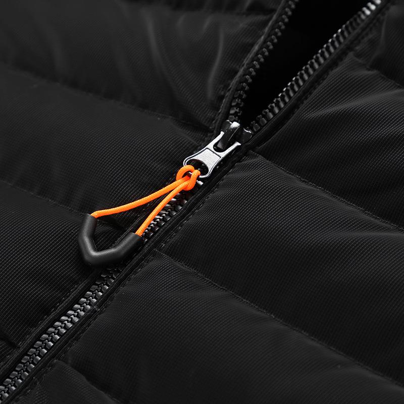 Light Thin Section of The Service Cotton Jacket Men's Models Winter Simple Solid Colour Removable Cap Thickened Hooded Jacket