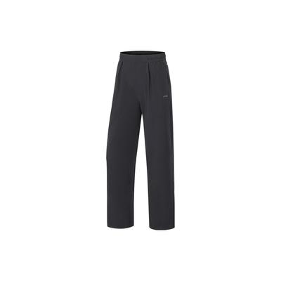 Li Ning Fitness Series Solid Color High Waist Straight Leg Casual Pants Women Pants Black AYKT642-3