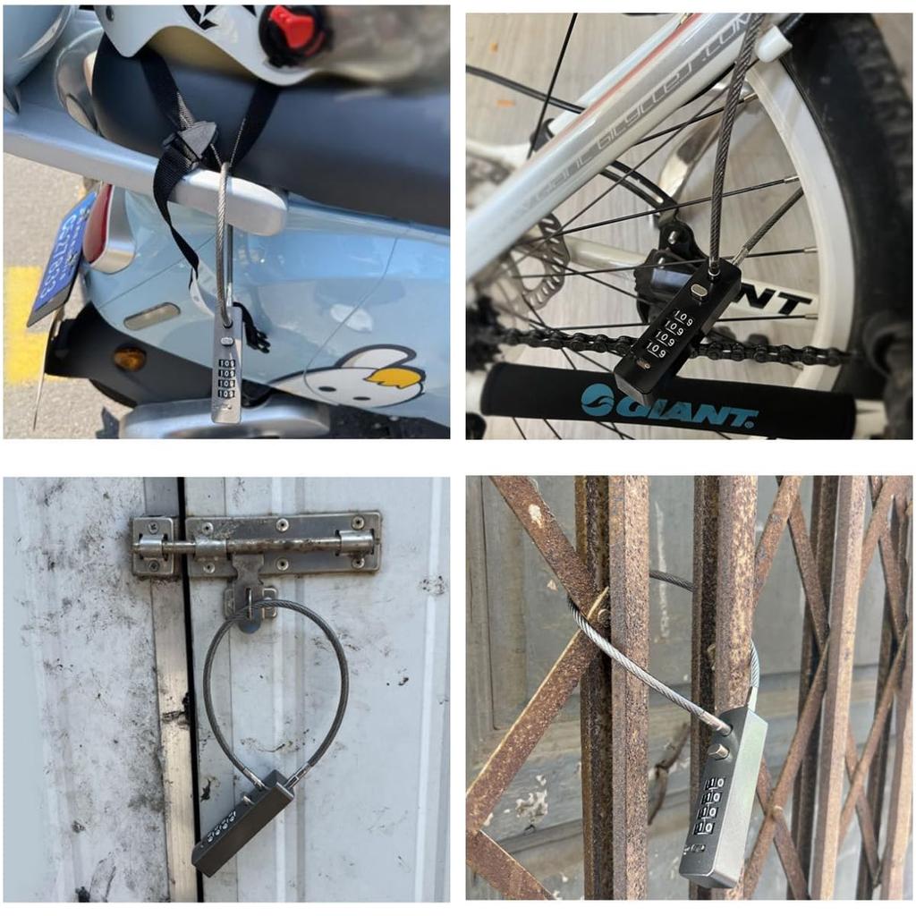 CLEAYODO 4 Digit Password Helmet Lock Door Lock Car Lock