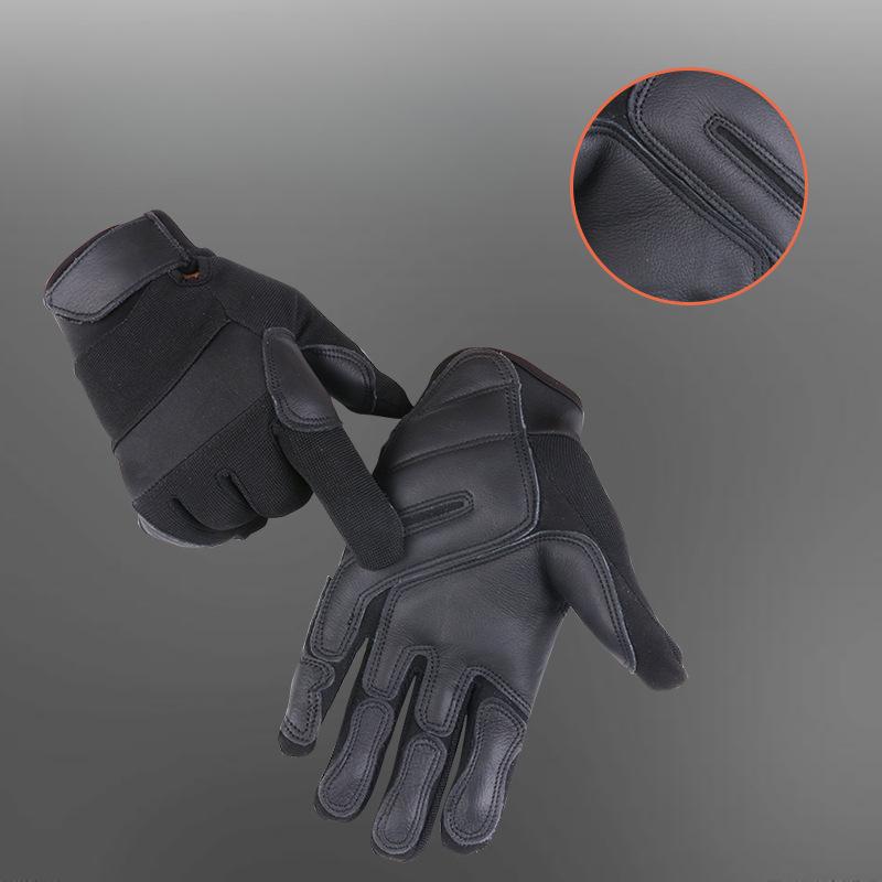 Outdoor Rope Drop Gloves Cowhide Speed Down Fitness Training Rope Drop Cave Down Equipment Anti Slip Wear Resistant Thickened Palm Pad