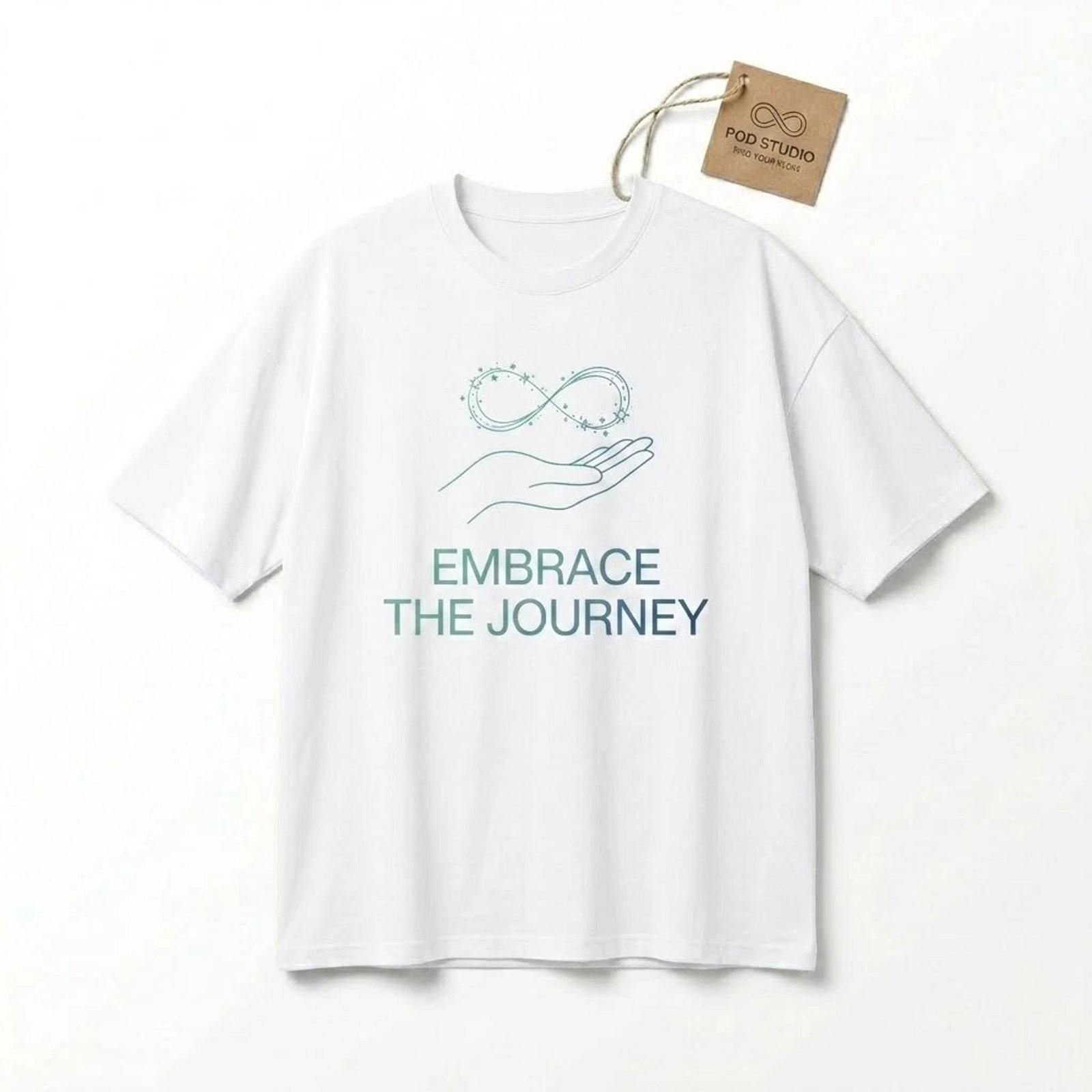 Embrace The Journey Motivational Graphic Tee Infinity Symbol Mens T-Shirt XL