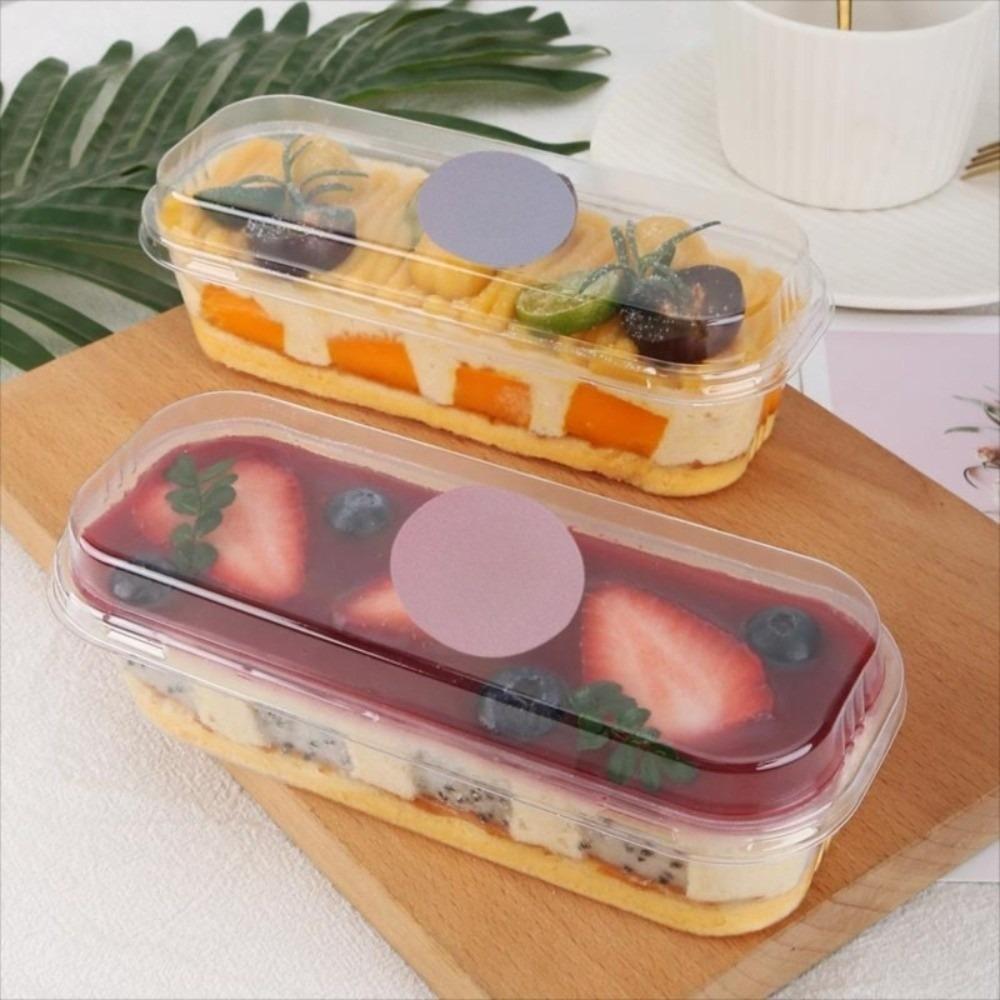 Disposable Mousse Dessert Box With Lid Square Cake Container Cake Packing Box Individually Packaged Portable Clear Plastic Cups