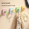 Punch-Free Wall-Mounted Colorful Square Clothes and Hat Hook for Bathroom Storage