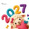 No Glue Window Decorations Chinese New Year Stickers, 2027 Goat Static Clings, Cute Knitted Texture Film Crochet Knit Sheep Decals, Reusable Decor for