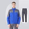 Set 2 Bucăți Haine de Lucru pentru Sudură Guler Înalt Mânecă Lungă Jachetă cu Fermoar Set Pantaloni Lungi Benzi Reflectorizante Îmbrăcăminte de Lucru Rezistentă la Rupere