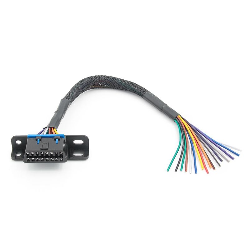 

Replacement Universal OBD2 16Pin Female Connector To Open OBD Cable Female Extension Connector Ribbon Interface Adapter чорний