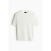 H M Regular Fit Hole Knit Tee wHite