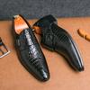 Retro Men Business Formal Leather Shoes Black Brown British Comfortable Fashionable Brand Leather Shoes for Banquets Size 38-47
