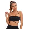European & American Sexy Back Yoga Halter Sports Bra with Chest Pad