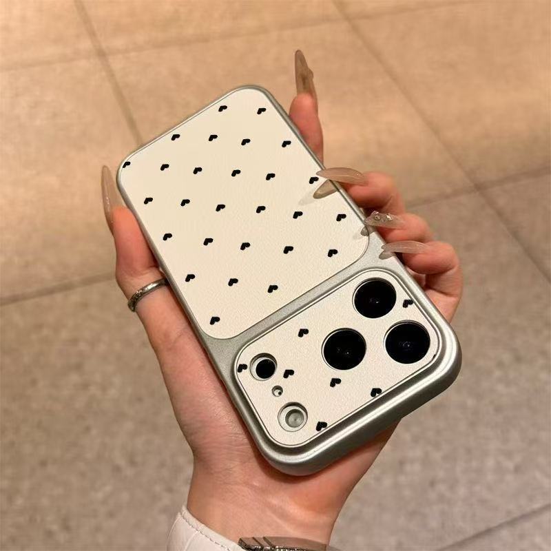 Applicable to 17promax mobile phone case 16pro new 15 leather 14 large windows 13 full screen love 12x