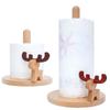 Vertical Cartoon Paper Towel Rack Durable Wooden Paper Roll Stand  Table Top