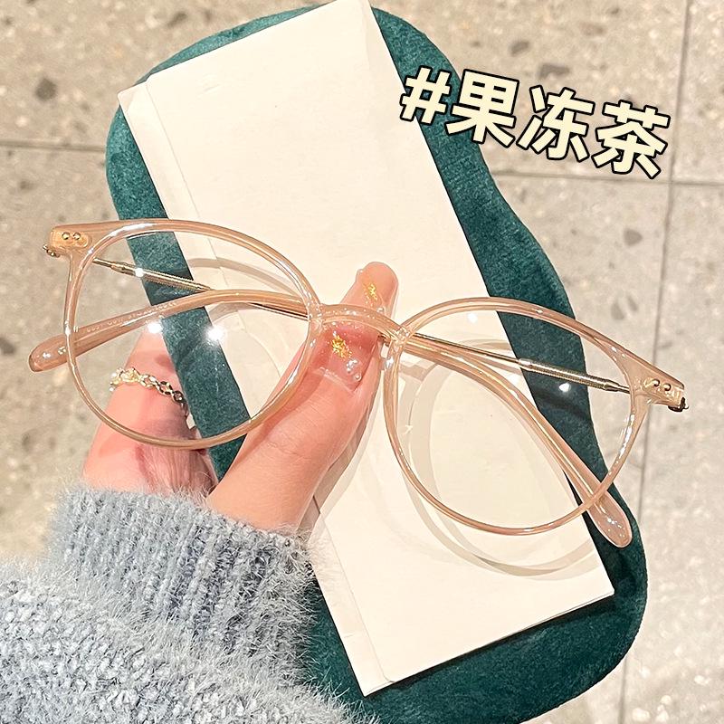 Danyang B0101SK Ultralight Round Retro TR90 Women's Myopia Glasses Frame in Tea Color