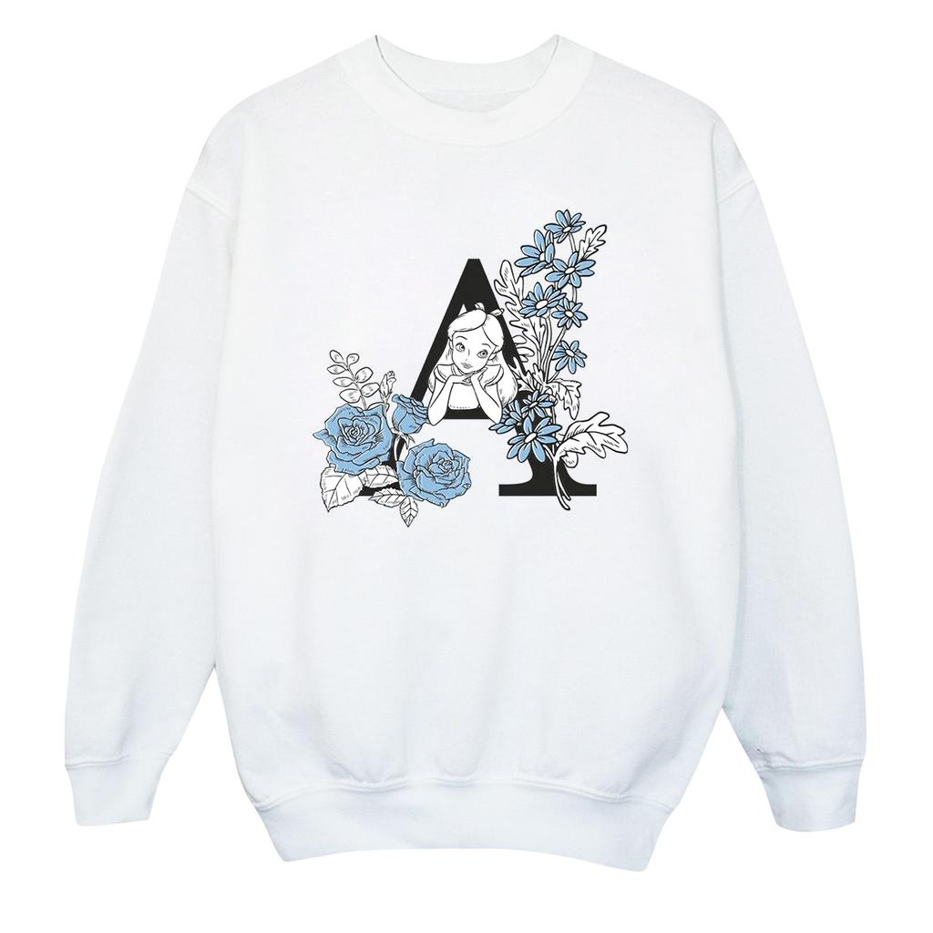 Disney Girls Alice In Wonderland Letter A Sweatshirt