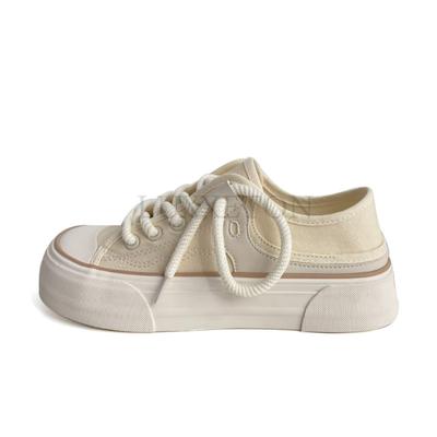 Women's Canvas Sneakers Spring Fashion Lace-up White Casual Non-slip Flat Shoes Ladies All-match Outdoor Vulcanized Zapatos