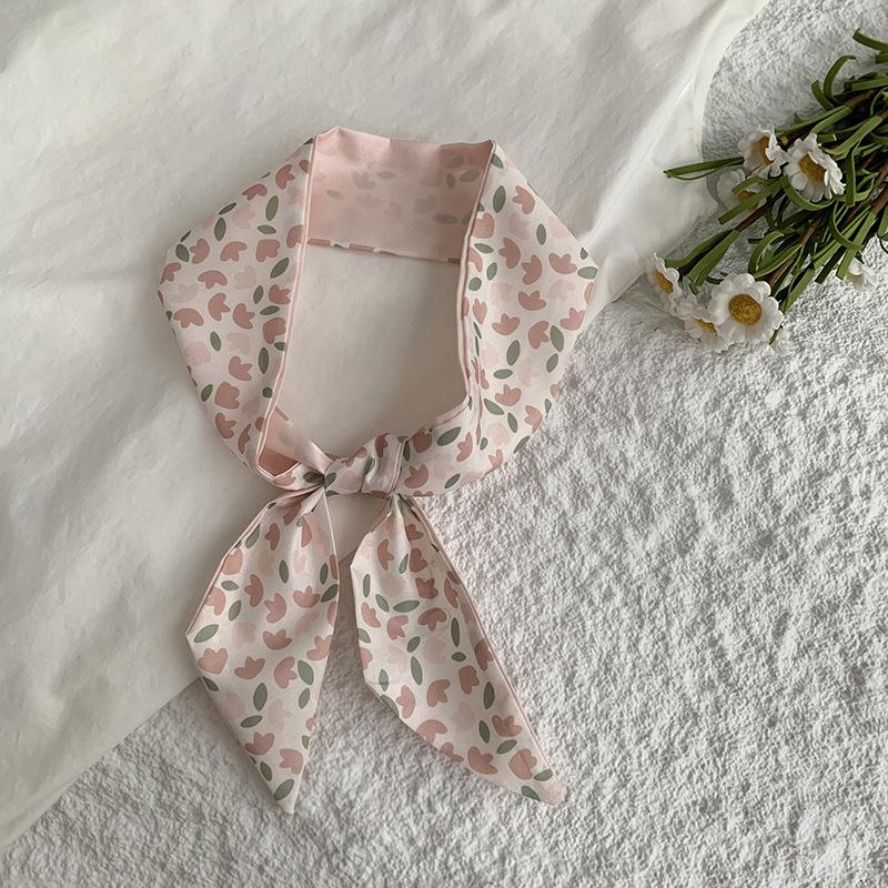 Silk Scarf, Long Strip, High-end New Multi-purpose Scarf, Pastoral Headband, Hair Ribbon Tied, Bag, Ribbon Decorative Belt.