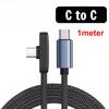 90 Degree 100W Super Charging Cable Type-C To Type-C Data Transfer Cables Portable Type C Cable