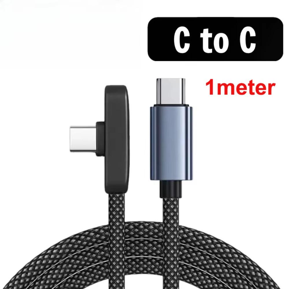 90 Degree 100W Super Charging Cable Type-C To Type-C Data Transfer Cables Portable Type C Cable