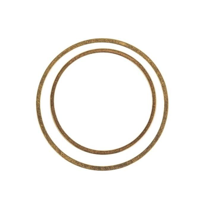 Anneaux plats - Rayher - Lot de 4 - Métal doré - 20 mm et 25 mm - Mixte