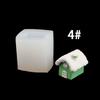 Simple Three-Dimensional Small House 4 Cake Decoration Aromatherapy Candle Silicone Mold Chocolate Silicone Mold