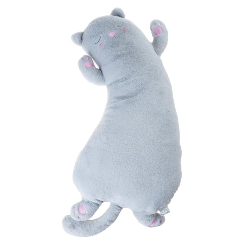 Cute Cat Stuffed Animal Pillow Long and Soft Perfect for Kids Bed or Sofa Decor