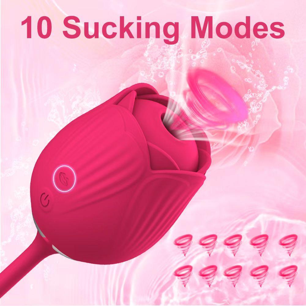 Rose Shape Vagina Sucking Vibrator Intimate Good Nipple Sucker Oral Licking Clitoris Stimulation