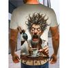 Herren 3D-gedrucktes Cartoon-Gesicht älterer Männer T-Shirt Humorvolles digital bedrucktes Kurzarm-T-Shirt Atmungsaktives Polyester Rundhals Casual