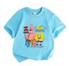 Kids Boys Girls 100% Cotton Short Sleeve T-shirt, Cute Cartoon Character Print Casual Crew Neck Tee, Comfortable Lightweight Top for Daily Wear In All