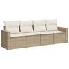 VidaXL Garden Lounge Set with Cushions 4 Pcs Beige Braided Resin 3251015