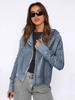 Women's Beige Knit Hooded Zip-Up Jacket with Pockets, Casual Loose Fit Pullover Coat