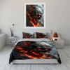 "Fire Skull Art Home Decor" Soft Skin-Friendly Bedding Set Includes 1 Duvet Cover And 2 Pillowcase Gift