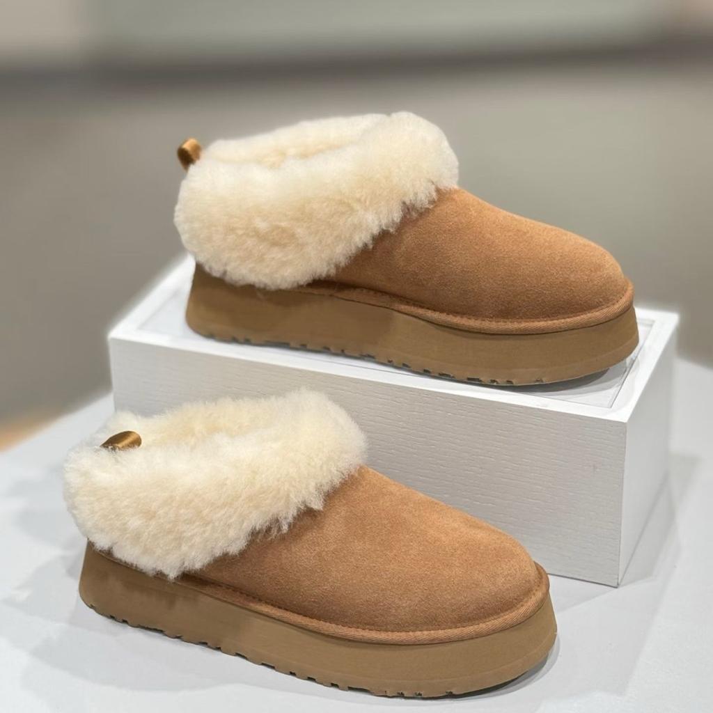Sheepskin version! Small thick-soled heightening snow boots women's retro comfortable soft-soled plush thickened fluffy shoes short boots