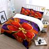 Red flowers with gold. Bedding sets Duvet cover sets Duvet covers Pillowcases(1 * Duvet Cover 2 * Pillowcases without duvet insert)
