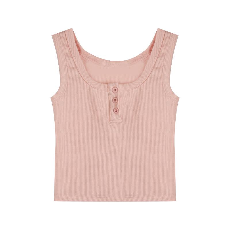 Women's Sweet & Spicy Pink Racerback Camisole - U-Neck, Short, Summer 2025 Style