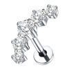 2Pcs Titanium 5 Cz Cluster Climber Stud Earrings 16G Daith Helix Tragus Cartilage Lobe Piercings Flatback Labret Stud Jewelry