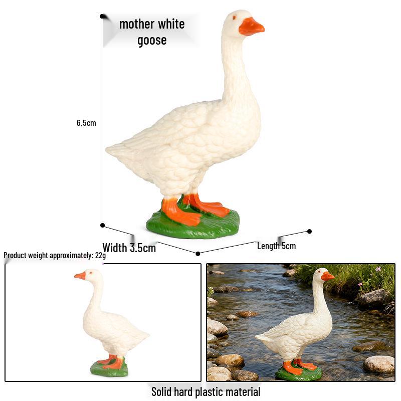 Realistic Farm Animal Models: Big Yellow Duck, Rooster, Turkey, Goose, and Swan