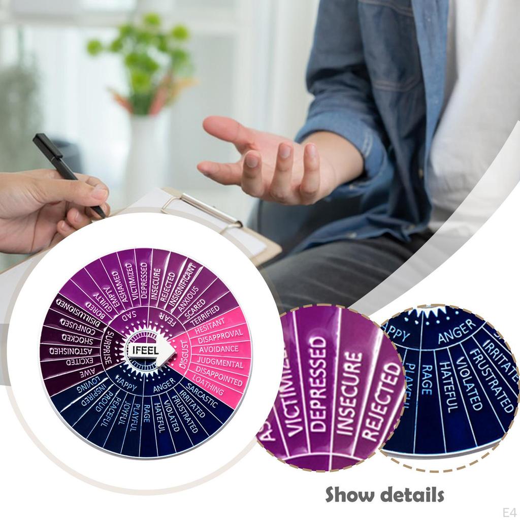 Feelings Wheel Brooch Emotion Lapel Pin Mental Health for Jackets Backpack