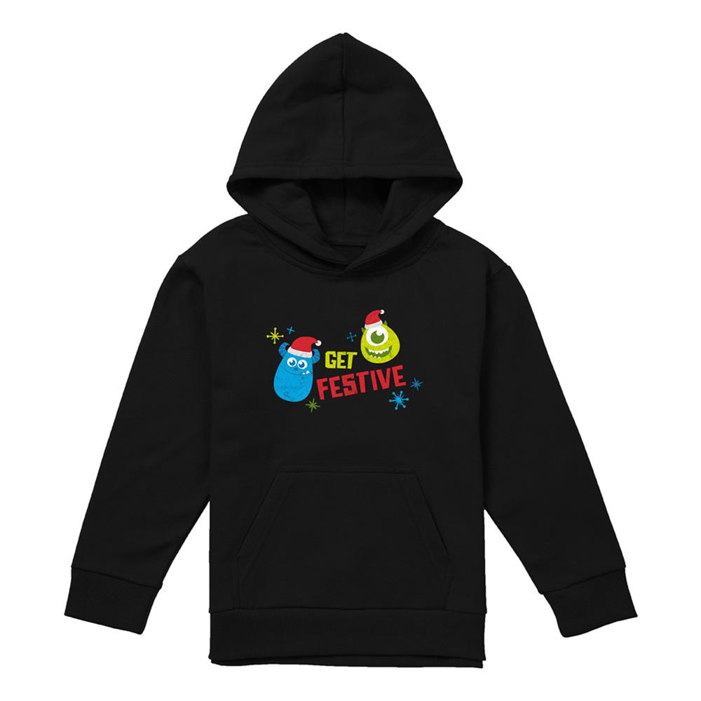 Monsters Inc Childrens/Kids Get Festive For Christmas Mike & Sulley Heather Hoodie