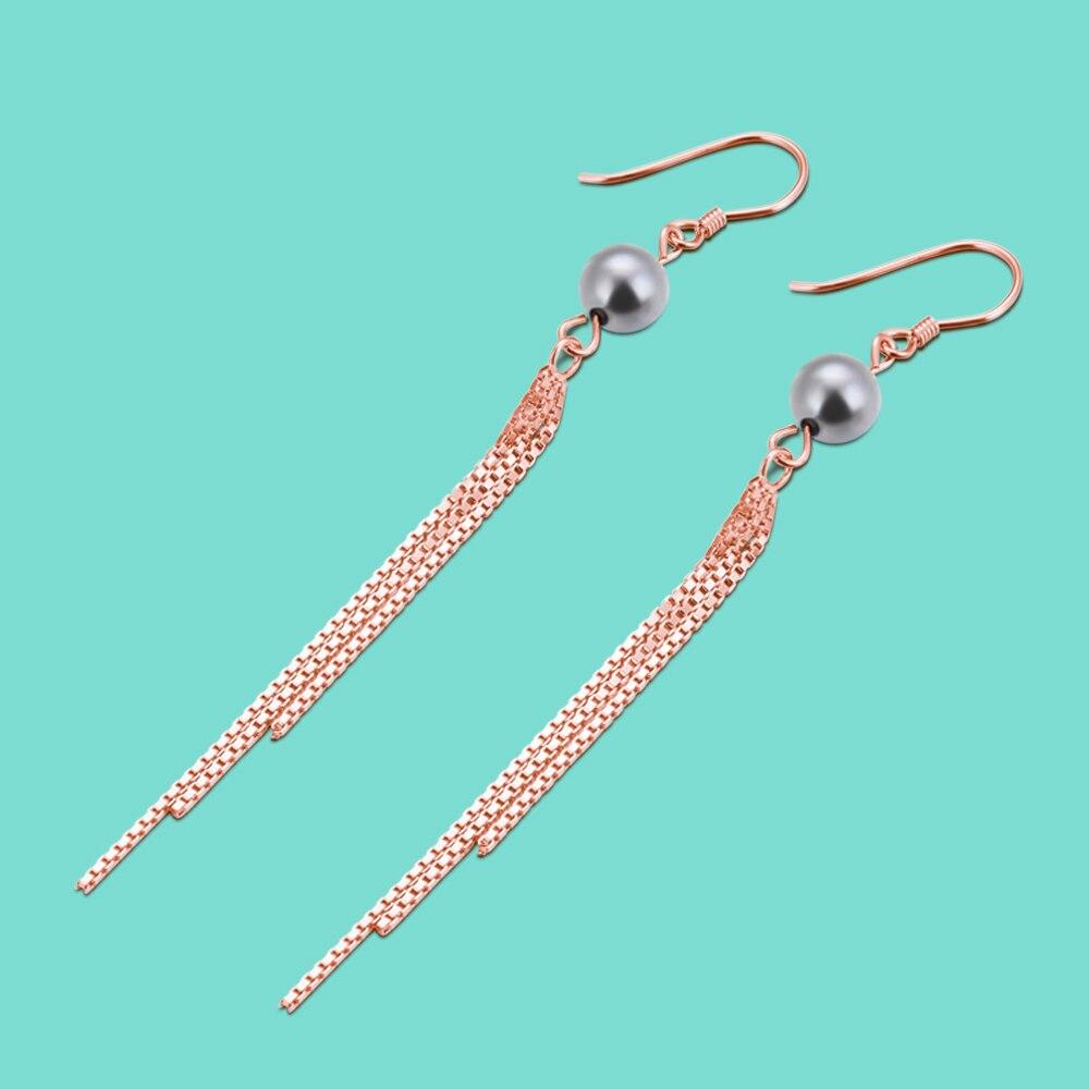 

Благородные женские серьги из серебра 925 пробы с бахромой, дизайнерские серьги из розового золота, изысканные аксессуары для вечеринки, роскошные ювелирные изделия