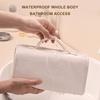 Leather Cosmetic Bag with 4 Clear Removable Separate Compartments Foldable Makeup Bags for Easy Travel and Storage