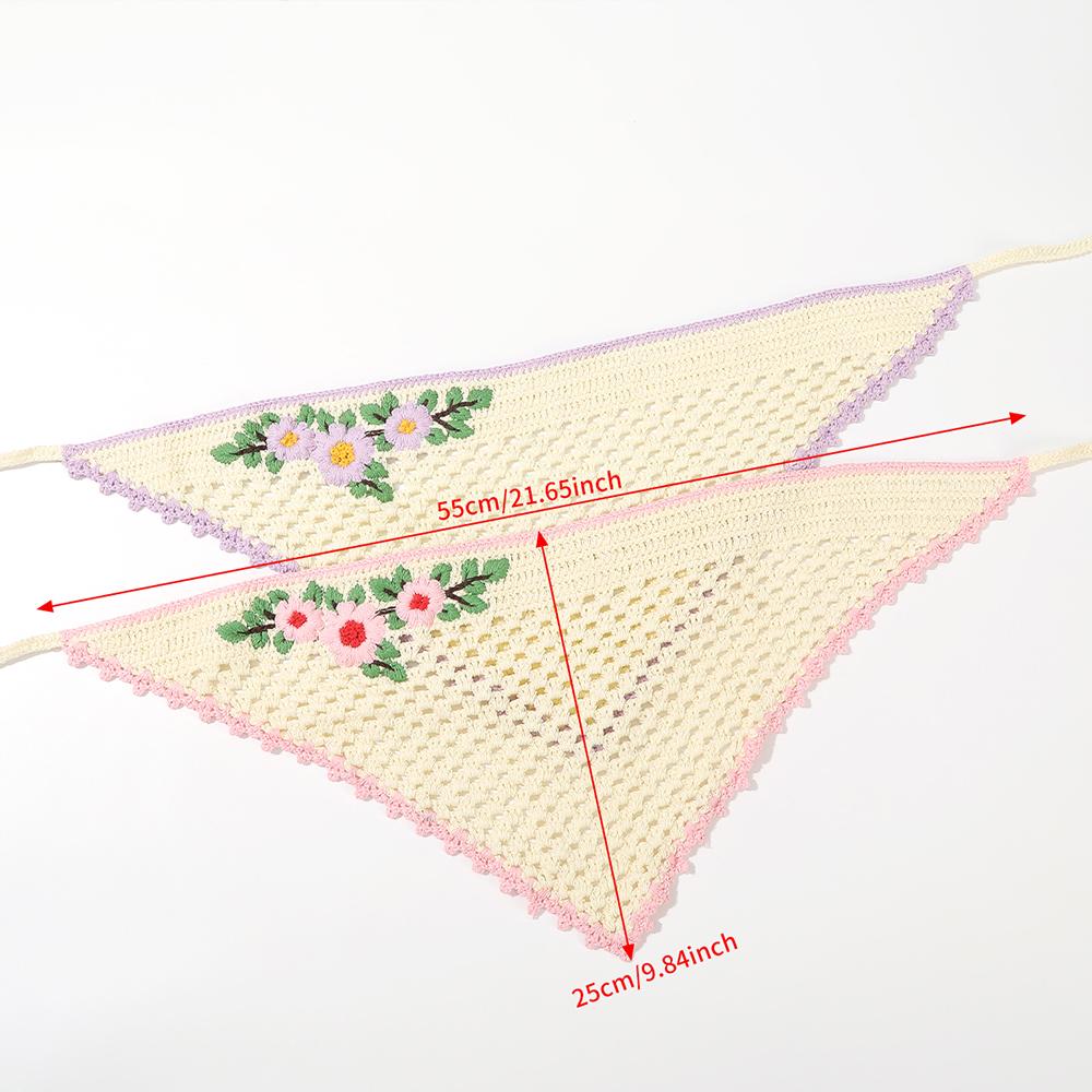 Flower Hair Scarf Headband Bandana Hairband for Women Knitting Triangle Scarf Turban Headbands Hair Accessories